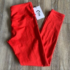 Zyia Active Light N Tight Red Fire Vibrations 7/8 Leggings Hi Rise Size 4 NWT